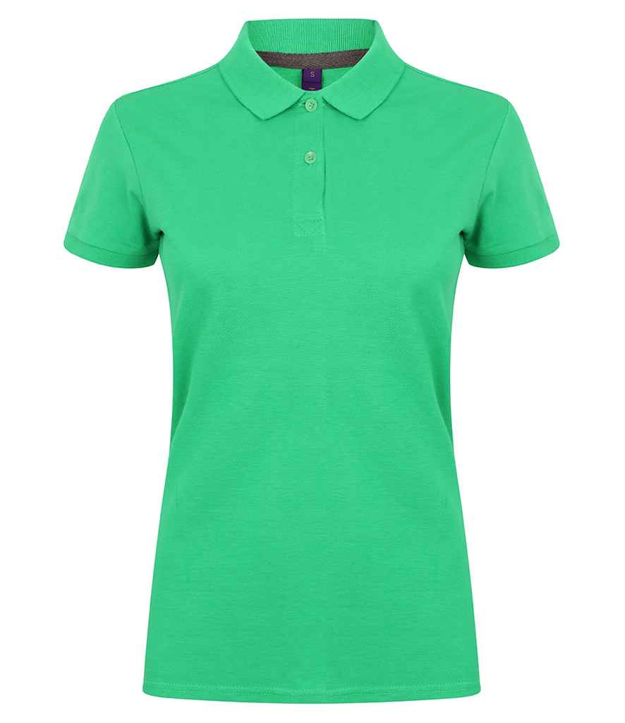Henbury Ladies Modern Fit Cotton Pique Polo Shirt in Kelly Green by Henbury — Custom branded clothing by Print Press, featuring premium embroidery produced in our specialist print lab in the UK.