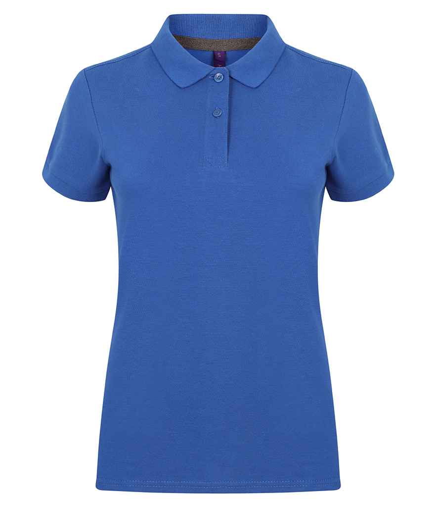 Henbury Ladies Modern Fit Cotton Pique Polo Shirt in Royal Blue by Henbury — Custom branded clothing by Print Press, featuring premium embroidery produced in our specialist print lab in the UK.