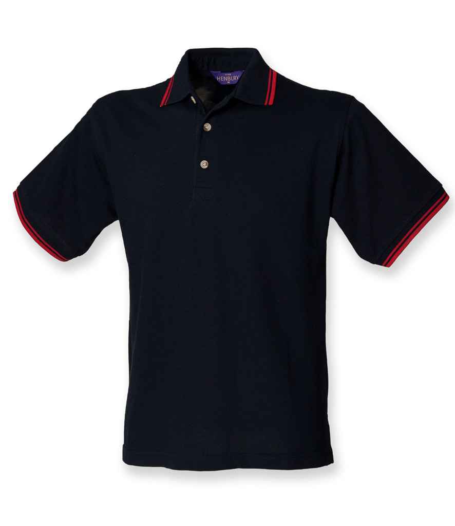 Henbury Contrast Double Tipped Cotton Piqué Polo Shirt in by Henbury — Custom branded clothing by Print Press, featuring premium embroidery produced in our specialist print lab in the UK.