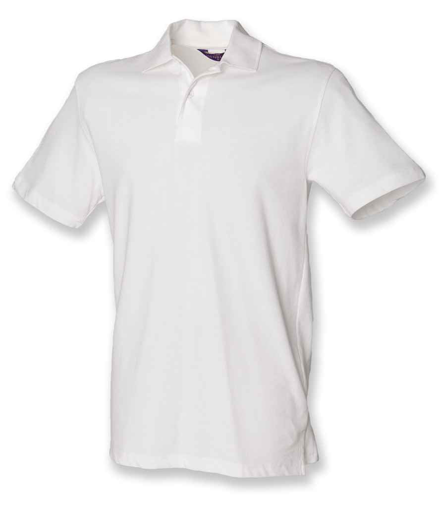 Henbury Unisex Stretch Cotton Pique Polo Shirt in by Henbury — Custom branded clothing by Print Press, featuring premium embroidery produced in our specialist print lab in the UK.