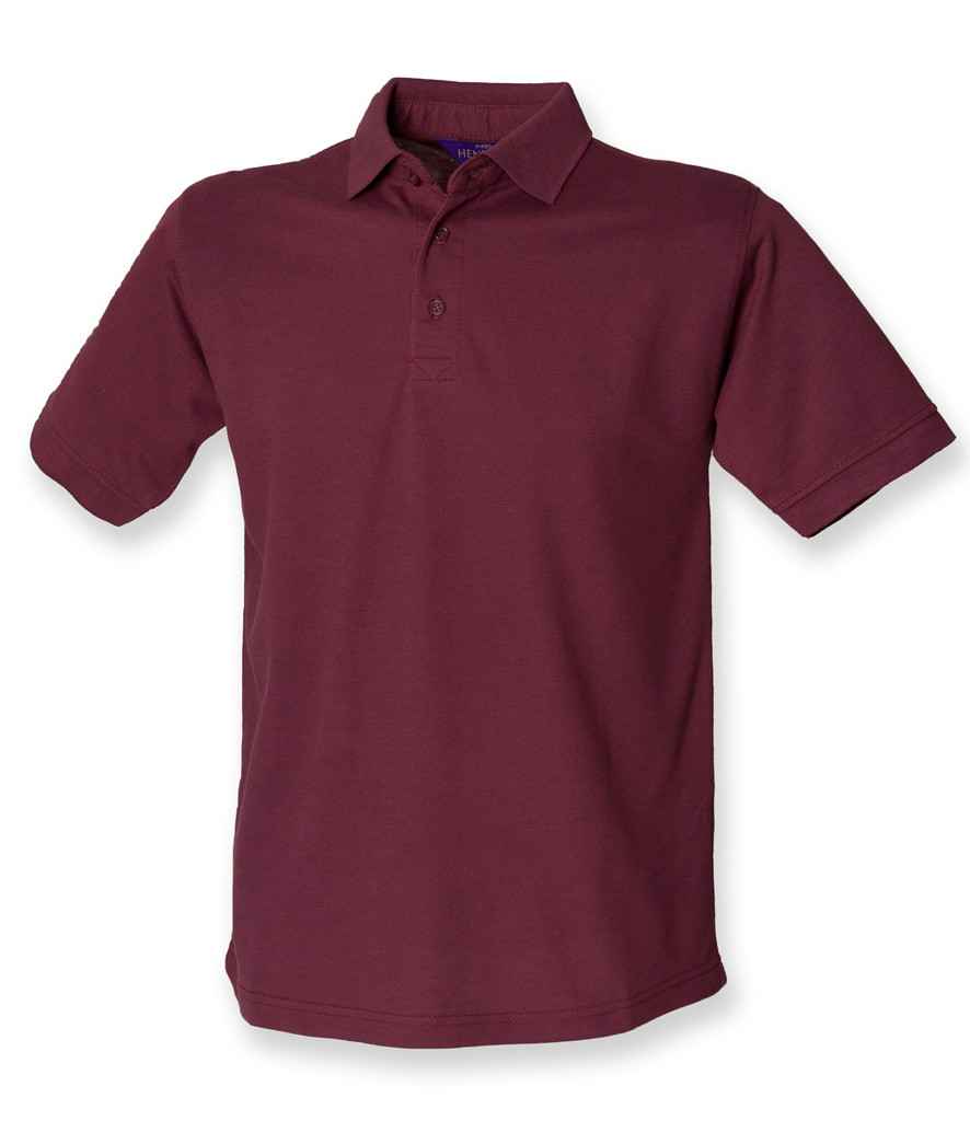 Henbury Heavy Poly/Cotton Pique Polo Shirt - (2nd Colours) in Burgundy by Henbury — Custom branded clothing by Print Press, featuring premium embroidery produced in our specialist print lab in the UK.
