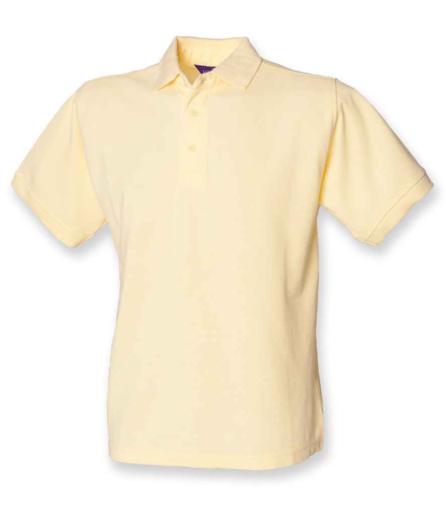 Henbury Heavy Poly/Cotton Pique Polo Shirt in Lemon by Henbury — Custom branded clothing by Print Press, featuring premium embroidery produced in our specialist print lab in the UK.