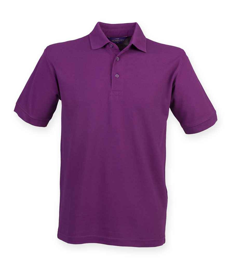 Henbury Heavy Poly/Cotton Pique Polo Shirt in Magenta by Henbury — Custom branded clothing by Print Press, featuring premium embroidery produced in our specialist print lab in the UK.