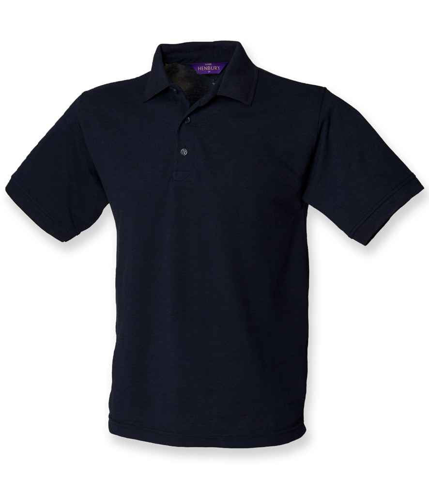Henbury Heavy Poly/Cotton Pique Polo Shirt in Navy by Henbury — Custom branded clothing by Print Press, featuring premium embroidery produced in our specialist print lab in the UK.