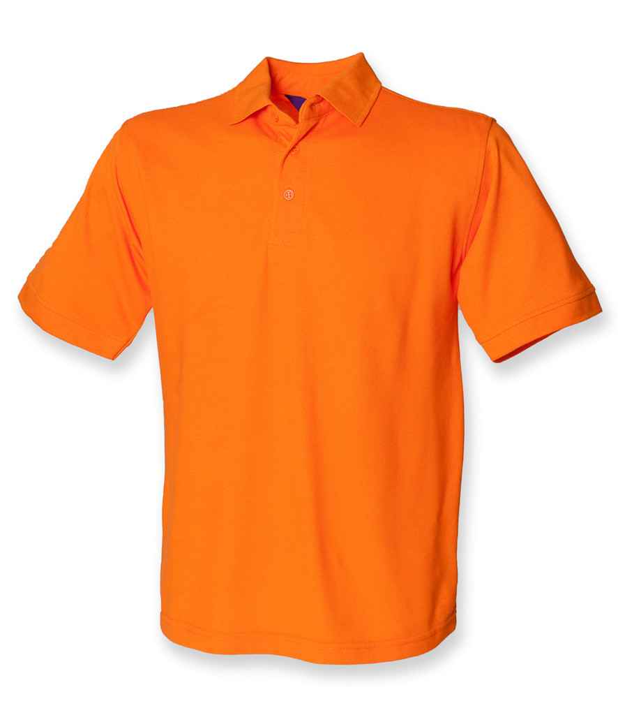 Henbury Heavy Poly/Cotton Pique Polo Shirt in Orange by Henbury — Custom branded clothing by Print Press, featuring premium embroidery produced in our specialist print lab in the UK.