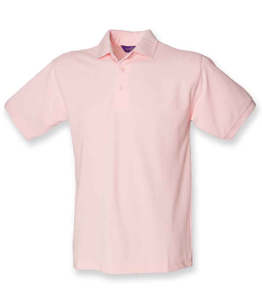 Henbury Heavy Poly/Cotton Pique Polo Shirt in Pink by Henbury — Custom branded clothing by Print Press, featuring premium embroidery produced in our specialist print lab in the UK.