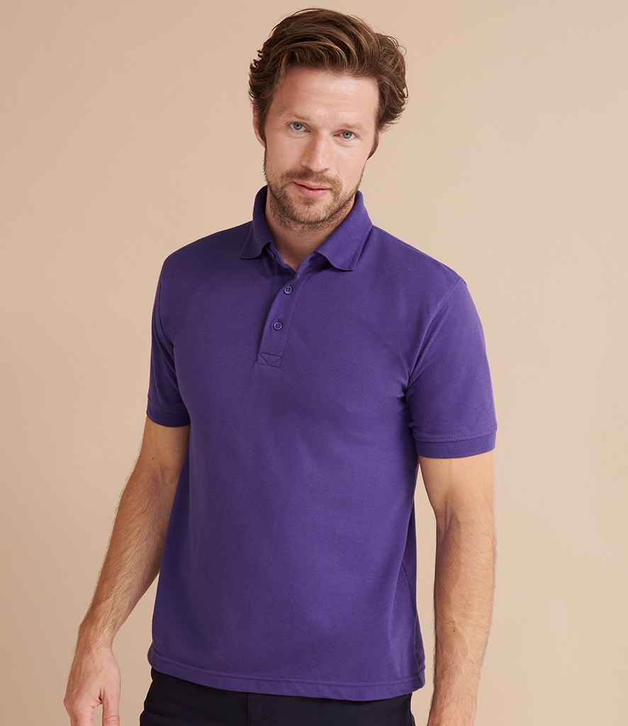 Henbury Heavy Poly/Cotton Pique Polo Shirt in Purple by Henbury — Custom branded clothing by Print Press, featuring premium embroidery produced in our specialist print lab in the UK.