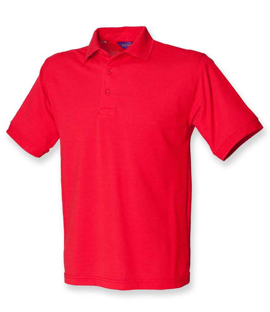 Henbury Heavy Poly/Cotton Pique Polo Shirt in Red by Henbury — Custom branded clothing by Print Press, featuring premium embroidery produced in our specialist print lab in the UK.