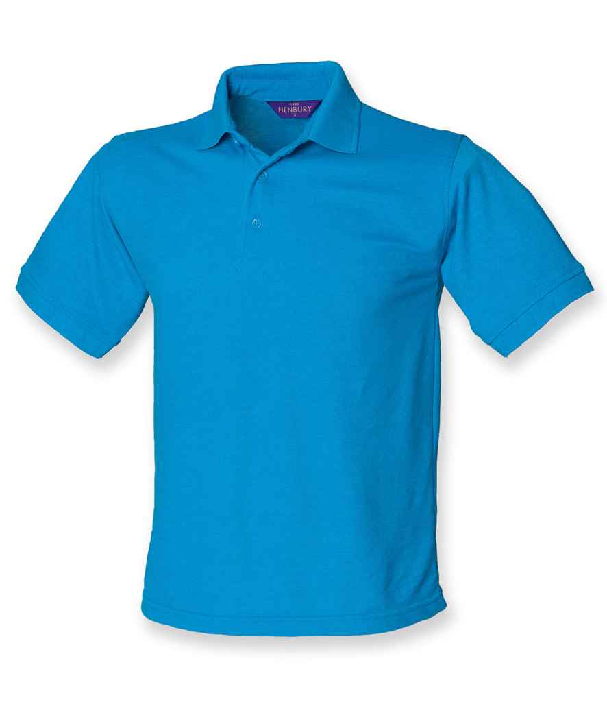 Henbury Heavy Poly/Cotton Pique Polo Shirt in Sapphire Blue by Henbury — Custom branded clothing by Print Press, featuring premium embroidery produced in our specialist print lab in the UK.