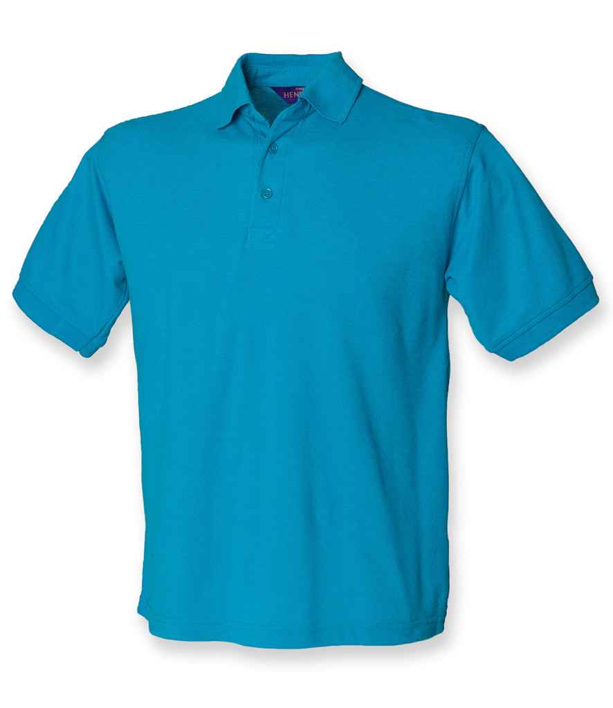 Henbury Heavy Poly/Cotton Pique Polo Shirt in Turquoise Blue by Henbury — Custom branded clothing by Print Press, featuring premium embroidery produced in our specialist print lab in the UK.