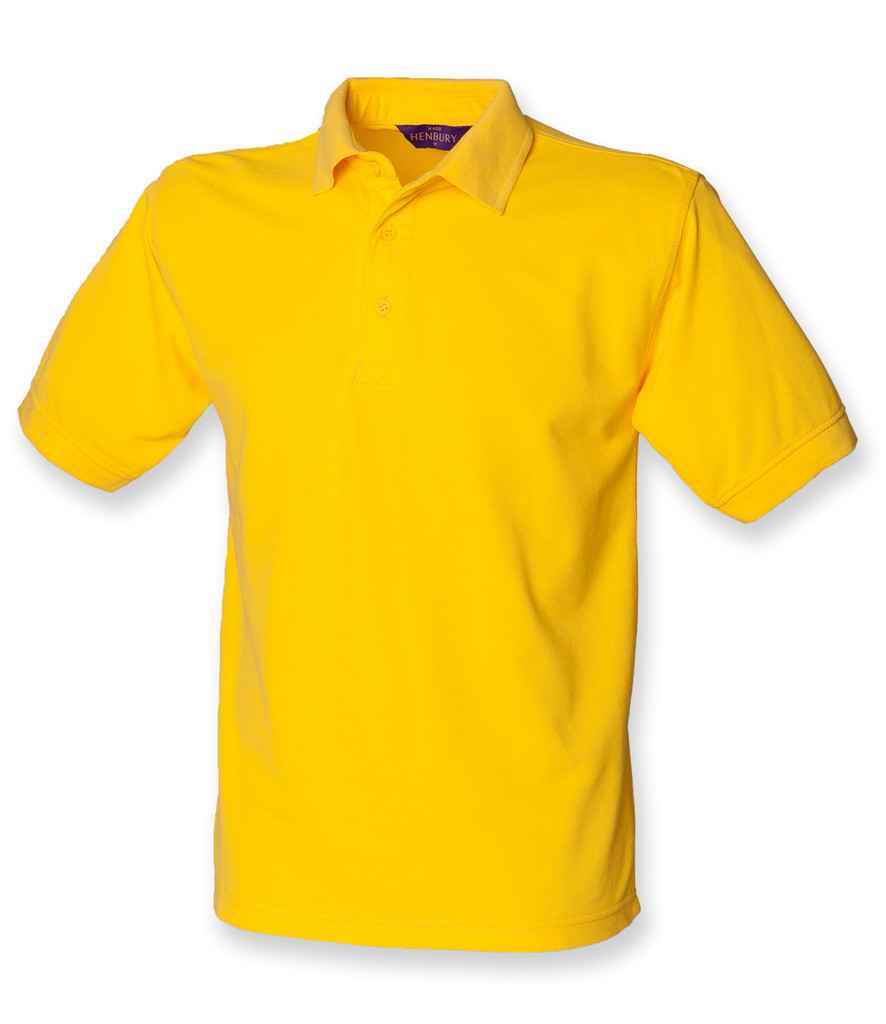 Henbury Heavy Poly/Cotton Pique Polo Shirt in Yellow by Henbury — Custom branded clothing by Print Press, featuring premium embroidery produced in our specialist print lab in the UK.