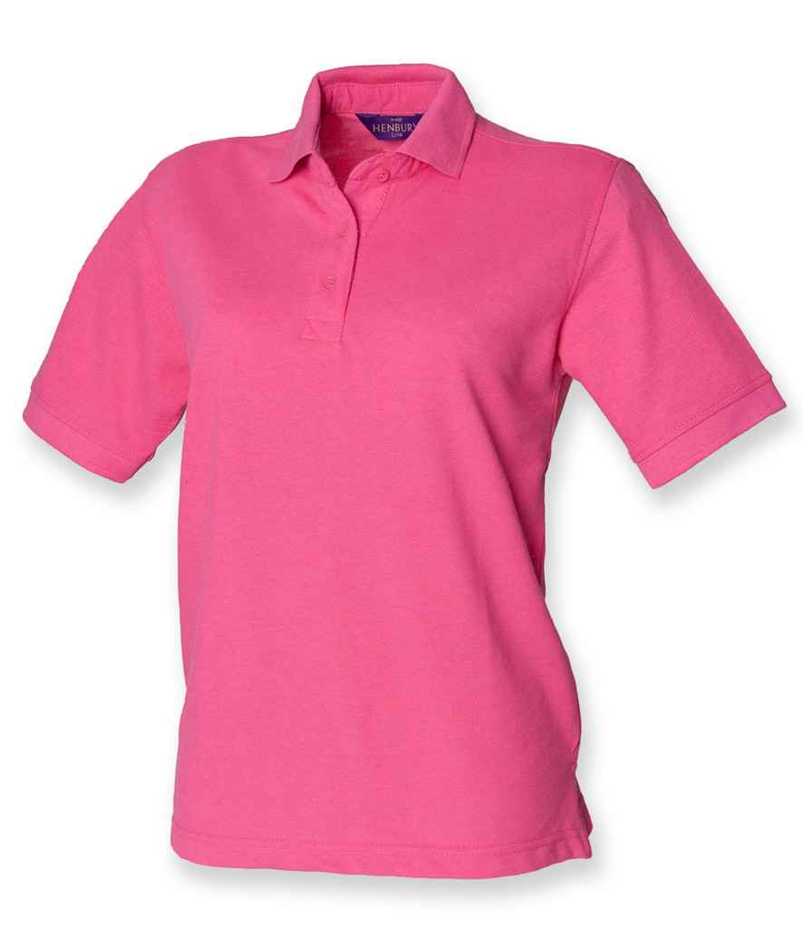 Henbury Ladies Poly/Cotton Pique Polo Shirt in Fuchsia by Henbury — Custom branded clothing by Print Press, featuring premium embroidery produced in our specialist print lab in the UK.
