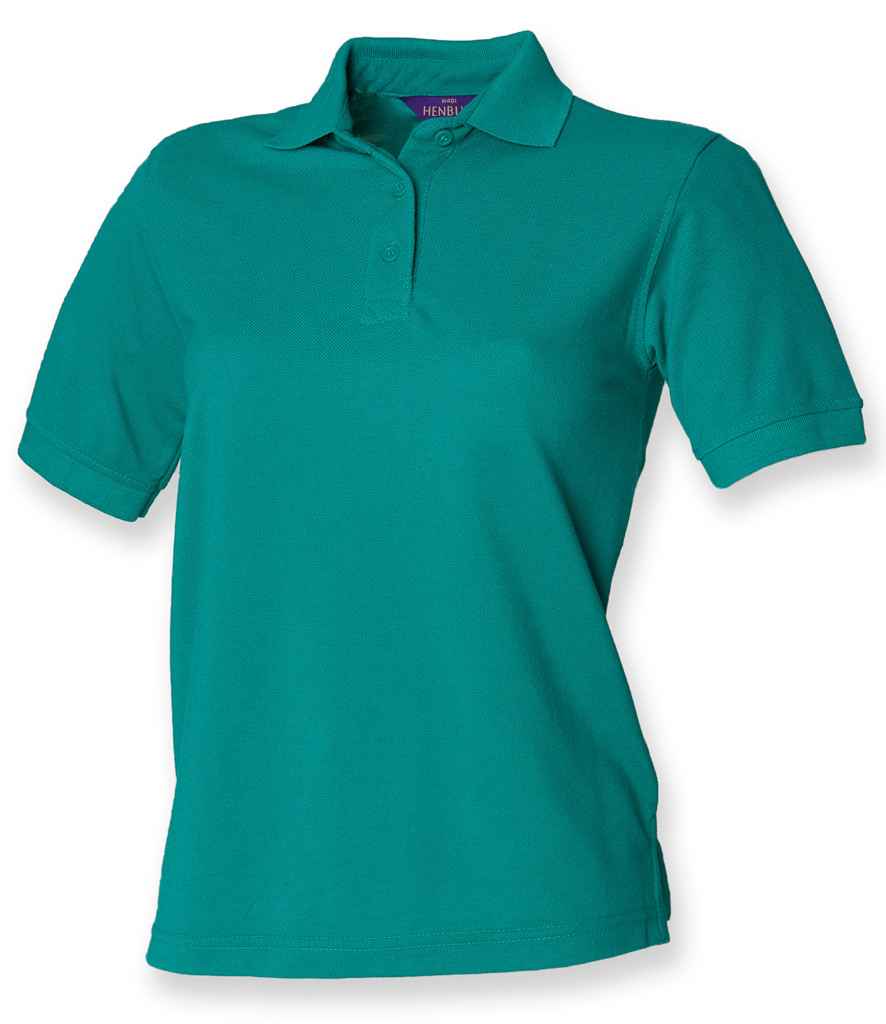 Henbury Ladies Poly/Cotton Pique Polo Shirt in Jade by Henbury — Custom branded clothing by Print Press, featuring premium embroidery produced in our specialist print lab in the UK.