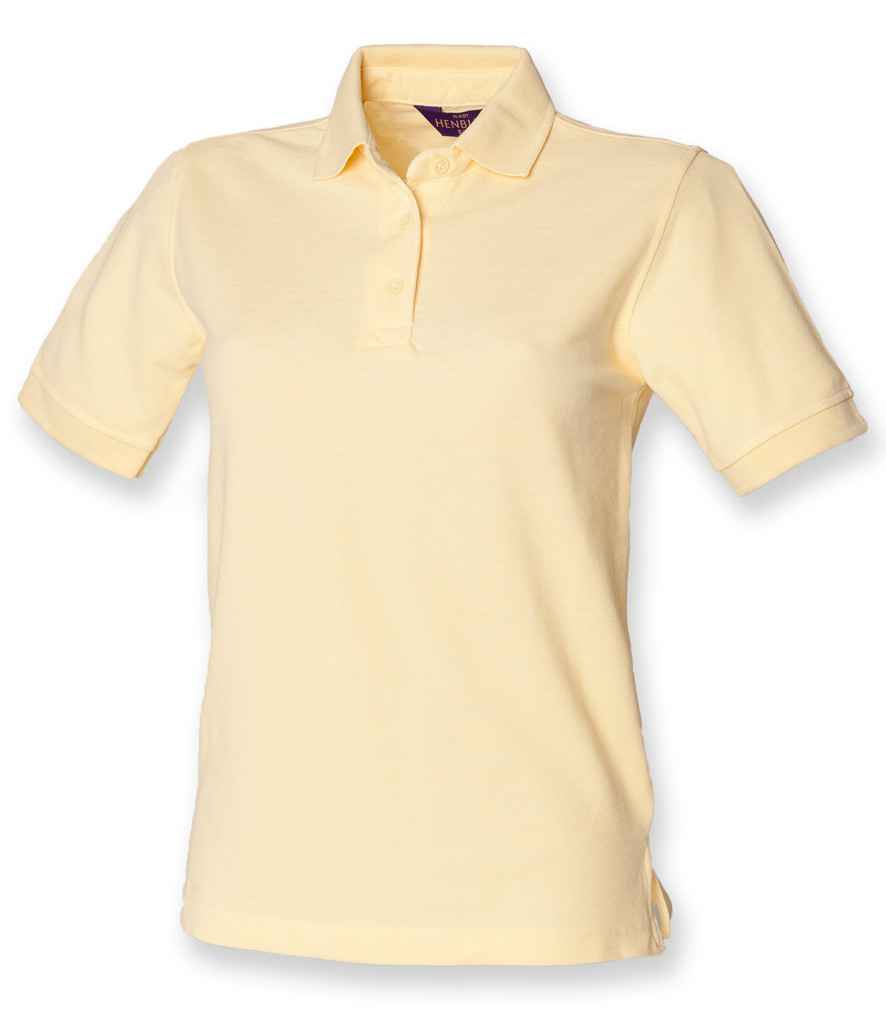 Henbury Ladies Poly/Cotton Pique Polo Shirt in Lemon by Henbury — Custom branded clothing by Print Press, featuring premium embroidery produced in our specialist print lab in the UK.