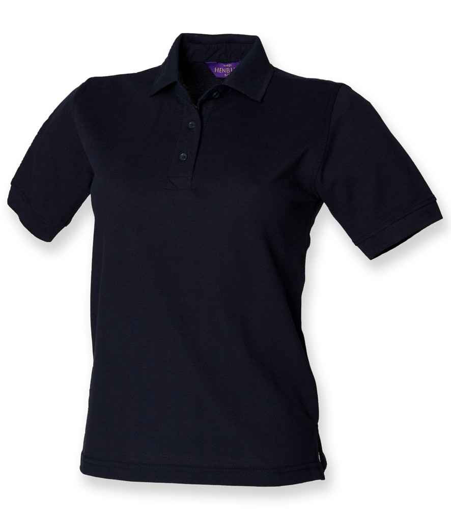 Henbury Ladies Poly/Cotton Pique Polo Shirt in Navy by Henbury — Custom branded clothing by Print Press, featuring premium embroidery produced in our specialist print lab in the UK.
