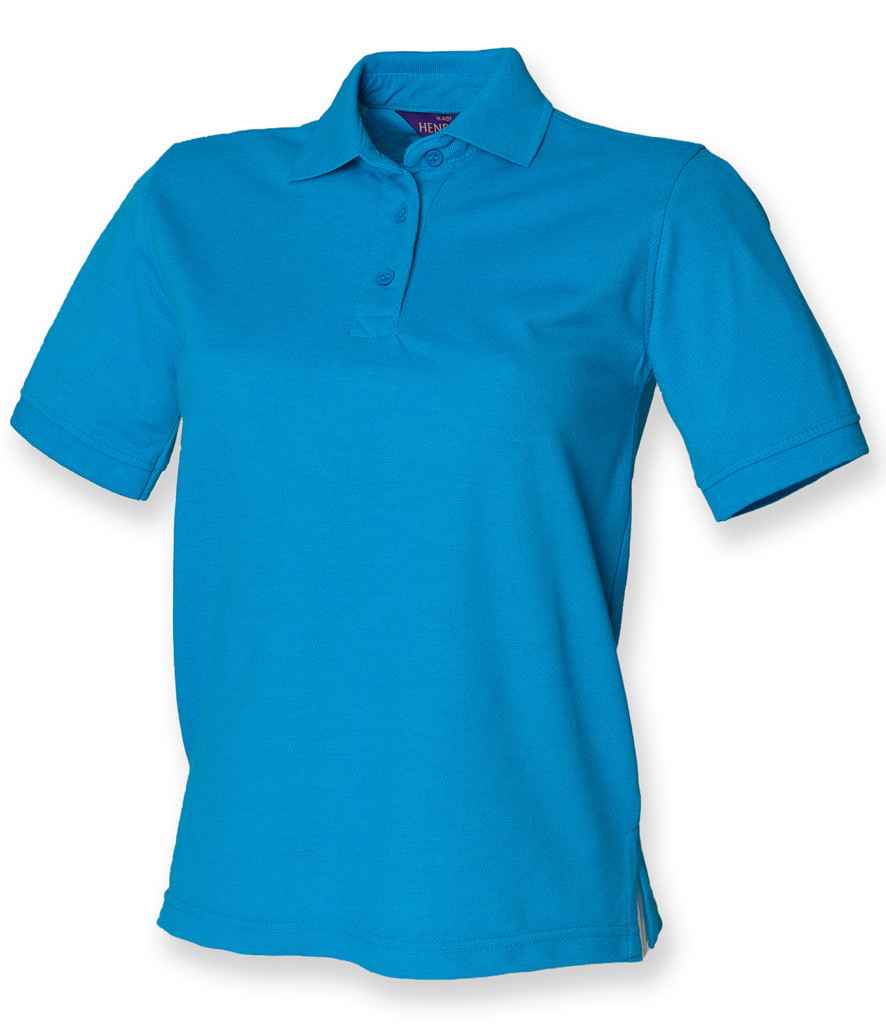Henbury Ladies Poly/Cotton Pique Polo Shirt in Sapphire Blue by Henbury — Custom branded clothing by Print Press, featuring premium embroidery produced in our specialist print lab in the UK.