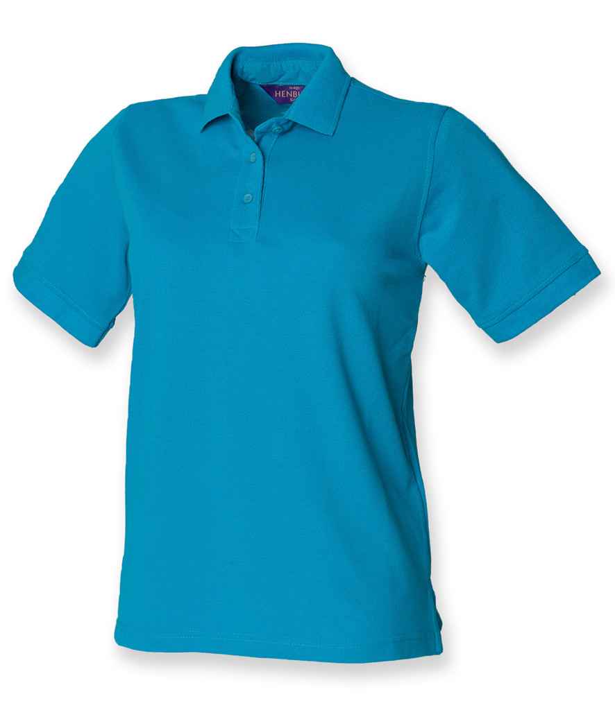 Henbury Ladies Poly/Cotton Pique Polo Shirt in Turquoise Blue by Henbury — Custom branded clothing by Print Press, featuring premium embroidery produced in our specialist print lab in the UK.
