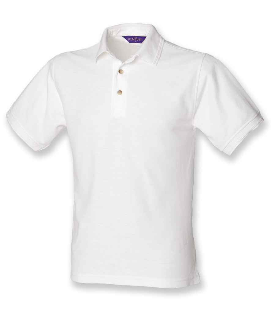 Henbury Ultimate Poly/Cotton Pique Polo Shirt in White by Henbury — Custom branded clothing by Print Press, featuring premium embroidery produced in our specialist print lab in the UK.
