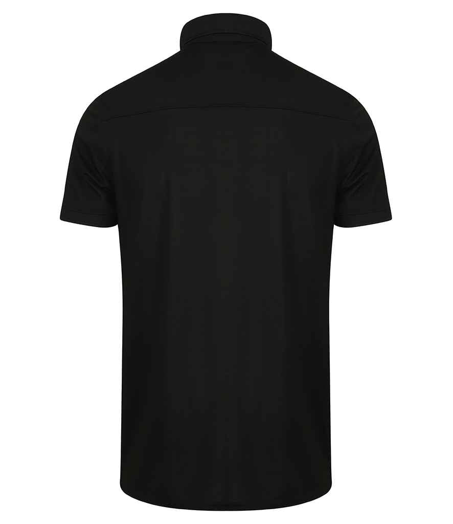 Henbury Slim Fit Stretch Microfine Pique Polo Shirt in by Henbury — Custom branded clothing by Print Press, featuring premium embroidery produced in our specialist print lab in the UK.