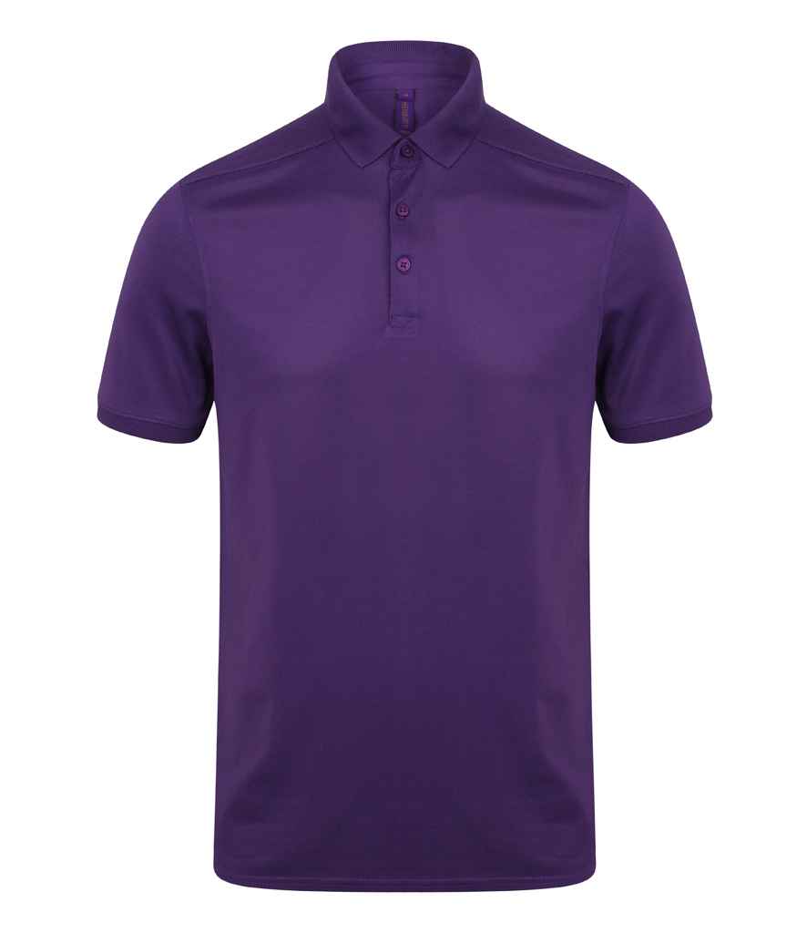 Henbury Slim Fit Stretch Microfine Pique Polo Shirt in Bright Purple by Henbury — Custom branded clothing by Print Press, featuring premium embroidery produced in our specialist print lab in the UK.