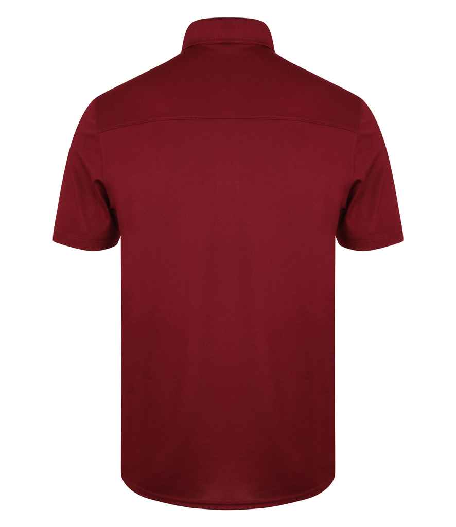Henbury Slim Fit Stretch Microfine Pique Polo Shirt in by Henbury — Custom branded clothing by Print Press, featuring premium embroidery produced in our specialist print lab in the UK.