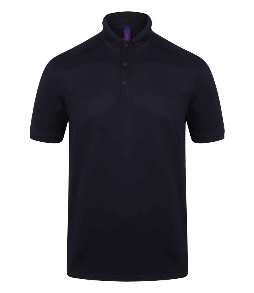Henbury Slim Fit Stretch Microfine Pique Polo Shirt in Oxford Navy by Henbury — Custom branded clothing by Print Press, featuring premium embroidery produced in our specialist print lab in the UK.