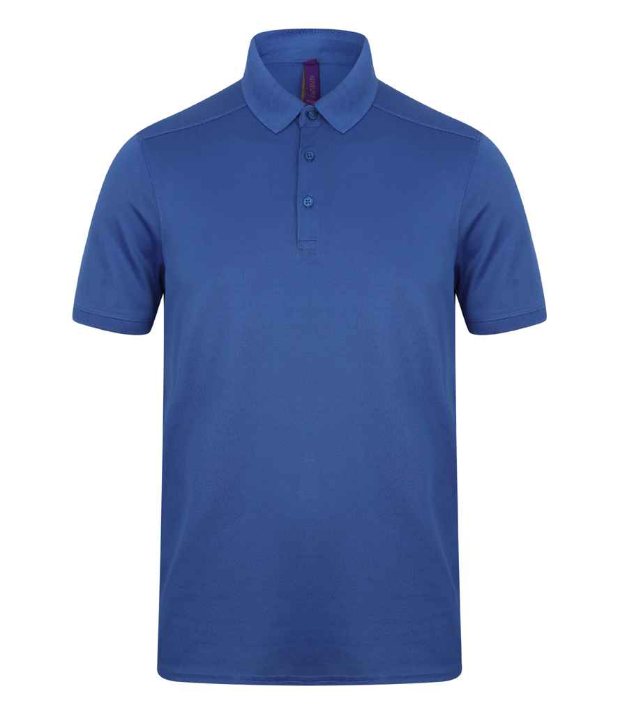 Henbury Slim Fit Stretch Microfine Pique Polo Shirt in Royal Blue by Henbury — Custom branded clothing by Print Press, featuring premium embroidery produced in our specialist print lab in the UK.