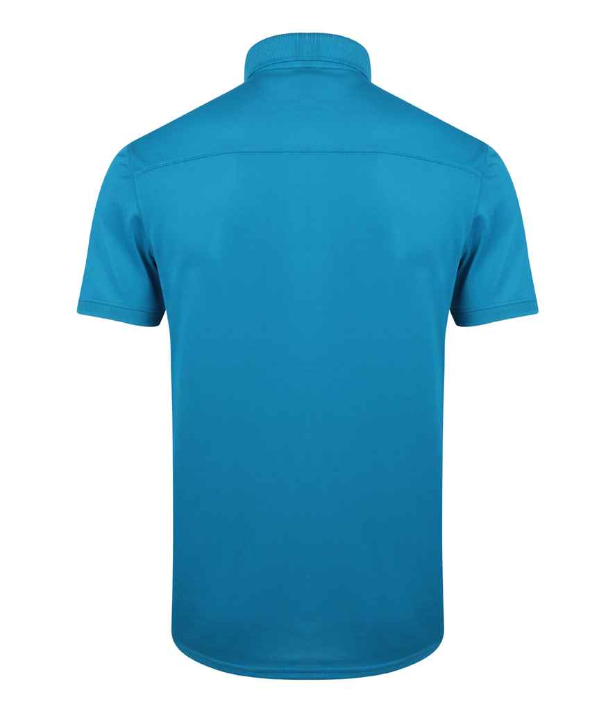 Henbury Slim Fit Stretch Microfine Pique Polo Shirt in by Henbury — Custom branded clothing by Print Press, featuring premium embroidery produced in our specialist print lab in the UK.
