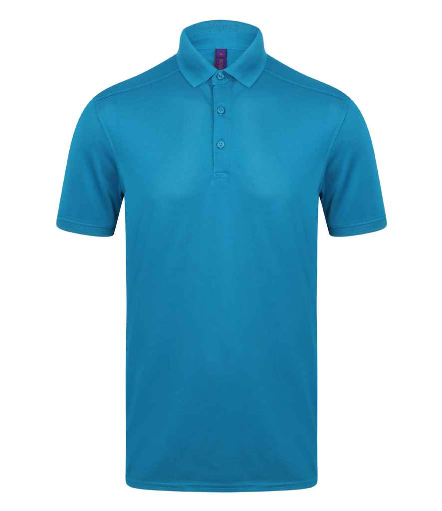 Henbury Slim Fit Stretch Microfine Pique Polo Shirt in Sapphire Blue by Henbury — Custom branded clothing by Print Press, featuring premium embroidery produced in our specialist print lab in the UK.