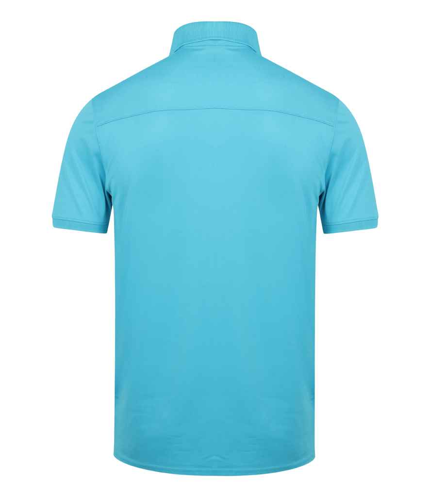 Henbury Slim Fit Stretch Microfine Pique Polo Shirt in by Henbury — Custom branded clothing by Print Press, featuring premium embroidery produced in our specialist print lab in the UK.