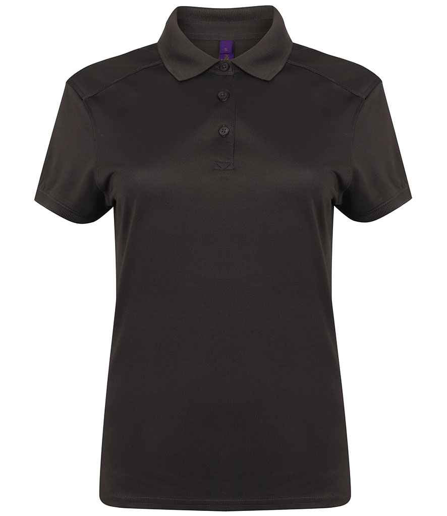 Henbury Ladies Slim Fit Stretch Microfine Pique Polo Shirt in Dark Grey by Henbury — Custom branded clothing by Print Press, featuring premium embroidery produced in our specialist print lab in the UK.