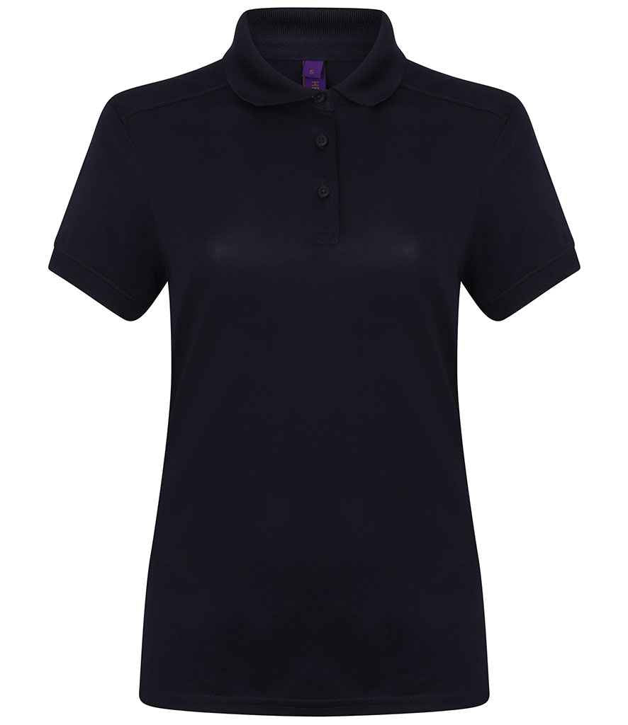 Henbury Ladies Slim Fit Stretch Microfine Pique Polo Shirt in Oxford Navy by Henbury — Custom branded clothing by Print Press, featuring premium embroidery produced in our specialist print lab in the UK.