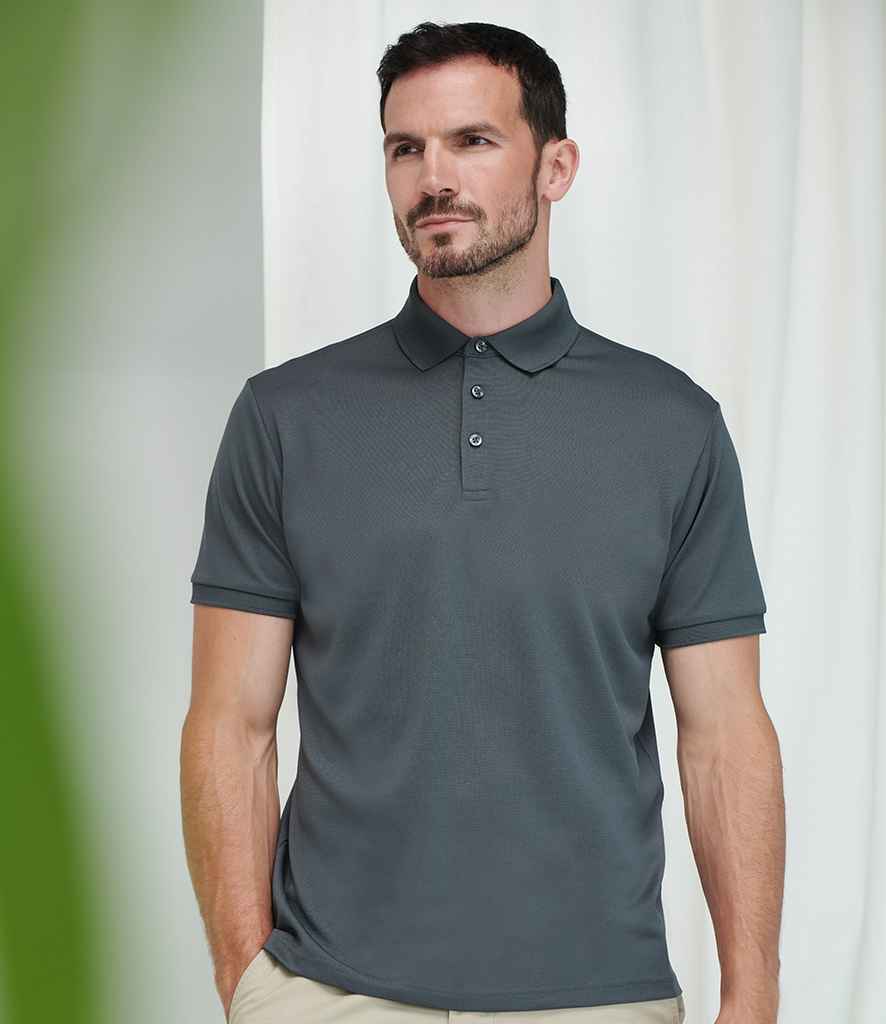 Henbury Recycled Polyester Pique Polo Shirt in Charcoal by Henbury — Custom branded clothing by Print Press, featuring premium embroidery produced in our specialist print lab in the UK.