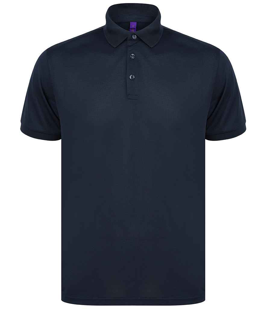Henbury Recycled Polyester Pique Polo Shirt in Navy by Henbury — Custom branded clothing by Print Press, featuring premium embroidery produced in our specialist print lab in the UK.