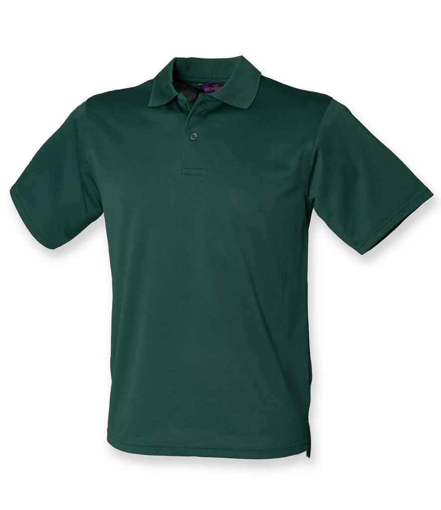 Henbury Coolplus Wicking Pique Polo Shirt - (2nd Colours) in Bottle Green by Henbury — Custom branded clothing by Print Press, featuring premium embroidery produced in our specialist print lab in the UK.
