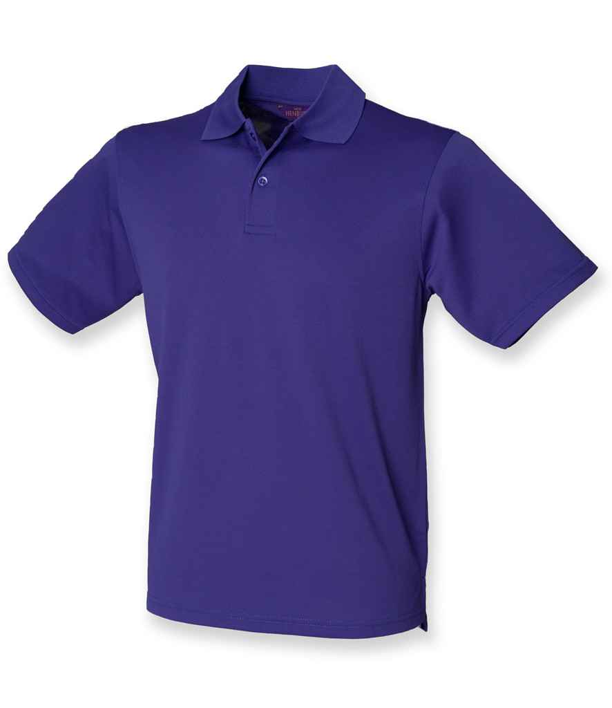 Henbury Coolplus Wicking Pique Polo Shirt - (2nd Colours) in Bright Purple by Henbury — Custom branded clothing by Print Press, featuring premium embroidery produced in our specialist print lab in the UK.