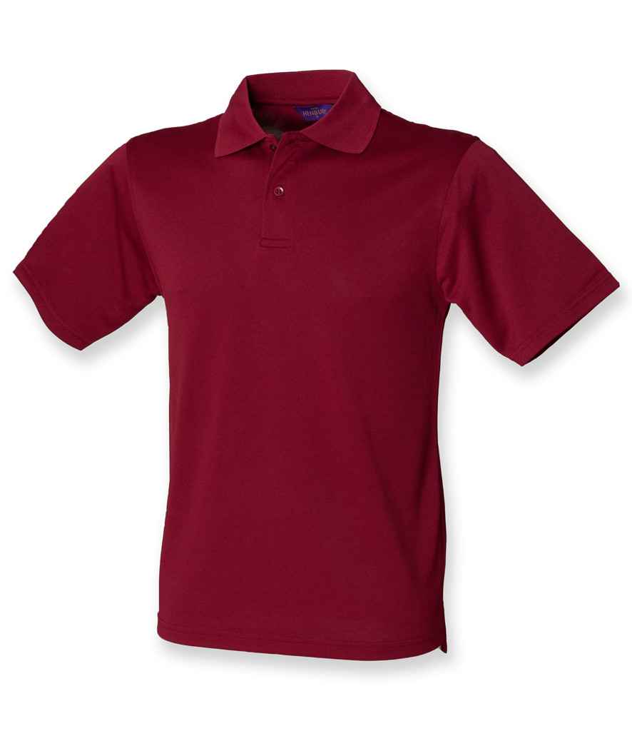 Henbury Coolplus Wicking Pique Polo Shirt - (2nd Colours) in Burgundy by Henbury — Custom branded clothing by Print Press, featuring premium embroidery produced in our specialist print lab in the UK.