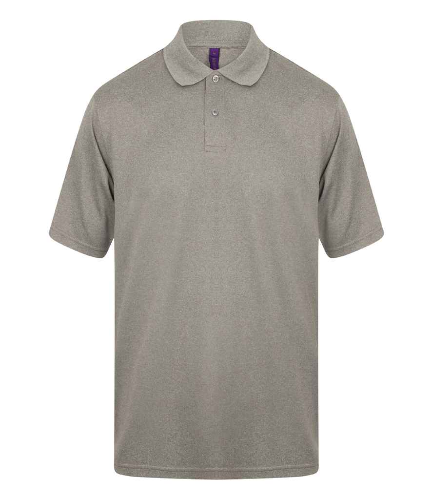 Henbury Coolplus Wicking Pique Polo Shirt - (2nd Colours) in Heather Grey by Henbury — Custom branded clothing by Print Press, featuring premium embroidery produced in our specialist print lab in the UK.