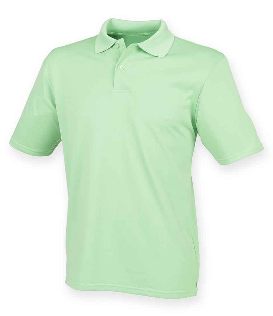 Henbury Coolplus Wicking Pique Polo Shirt in Lime Green by Henbury — Custom branded clothing by Print Press, featuring premium embroidery produced in our specialist print lab in the UK.