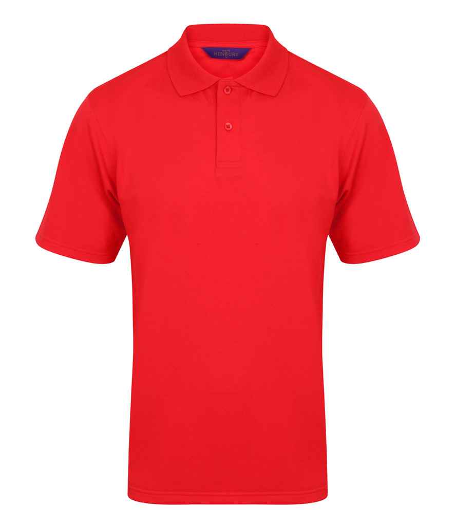 Henbury Coolplus Wicking Pique Polo Shirt in Red by Henbury — Custom branded clothing by Print Press, featuring premium embroidery produced in our specialist print lab in the UK.