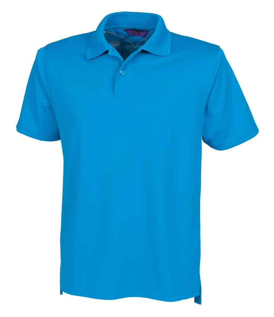 Henbury Coolplus Wicking Pique Polo Shirt in Sapphire Blue by Henbury — Custom branded clothing by Print Press, featuring premium embroidery produced in our specialist print lab in the UK.
