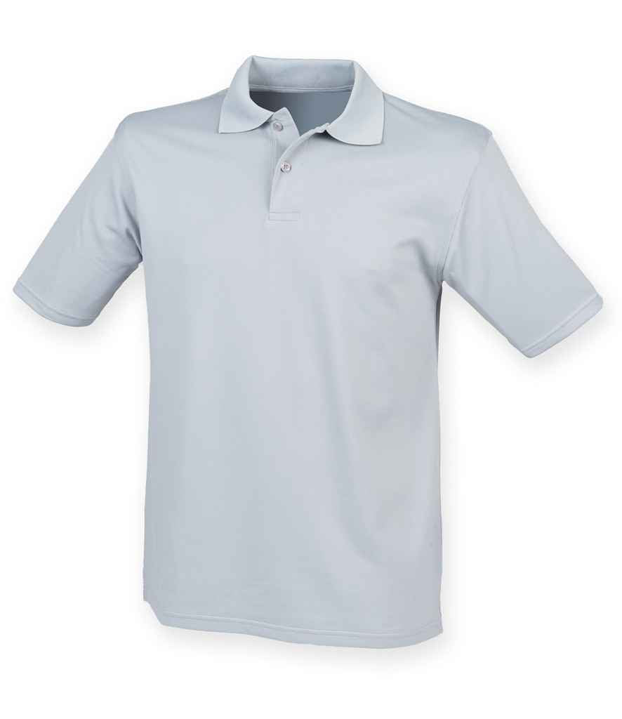 Henbury Coolplus Wicking Pique Polo Shirt in Silver by Henbury — Custom branded clothing by Print Press, featuring premium embroidery produced in our specialist print lab in the UK.