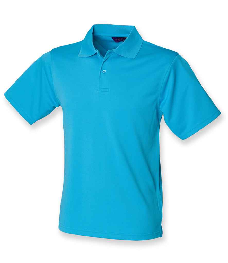 Henbury Coolplus Wicking Pique Polo Shirt in by Henbury — Custom branded clothing by Print Press, featuring premium embroidery produced in our specialist print lab in the UK.