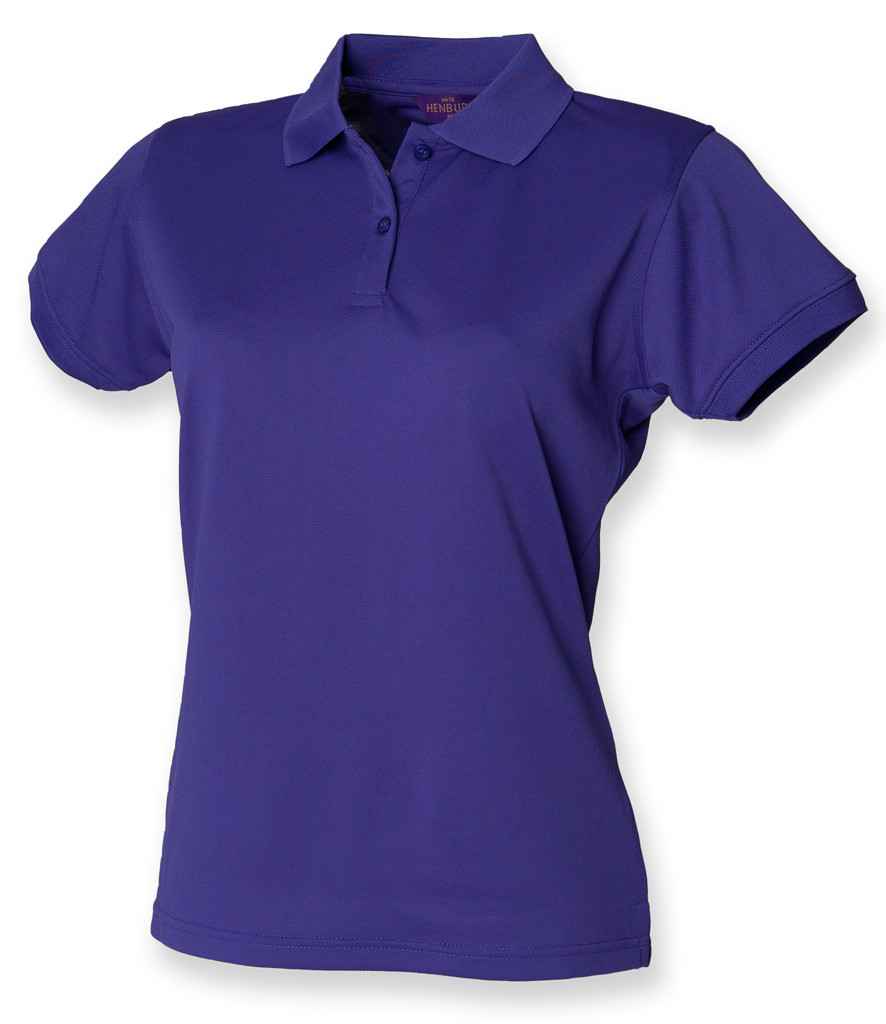 Henbury Ladies Coolplus Wicking Pique Polo Shirt - (2nd Colours) in Bright Purple by Henbury — Custom branded clothing by Print Press, featuring premium embroidery produced in our specialist print lab in the UK.