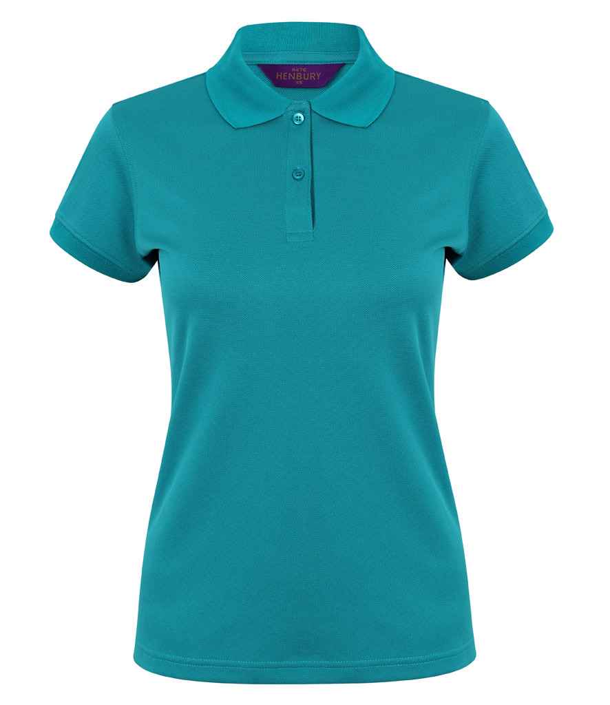 Henbury Ladies Coolplus Wicking Pique Polo Shirt - (2nd Colours) in Bright Jade by Henbury — Custom branded clothing by Print Press, featuring premium embroidery produced in our specialist print lab in the UK.