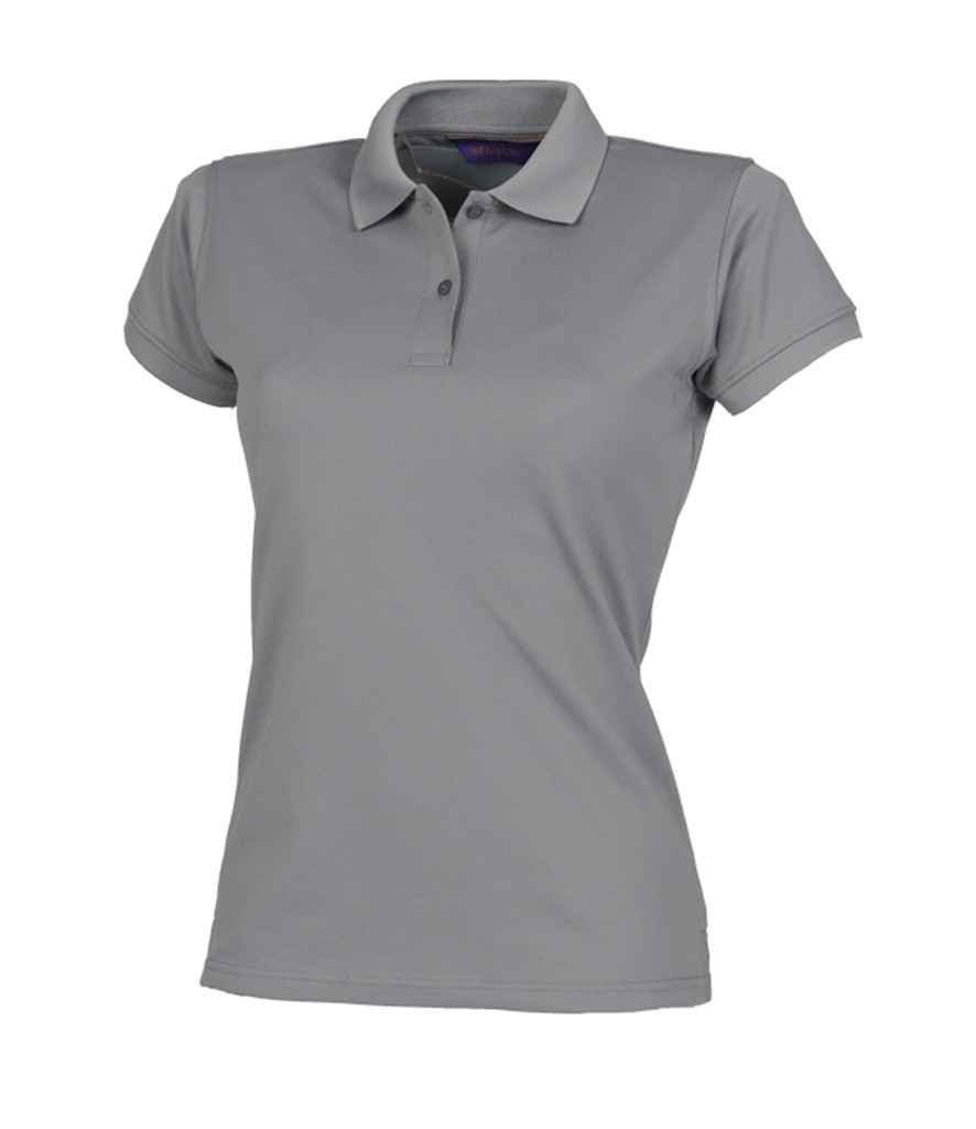 Henbury Ladies Coolplus Wicking Pique Polo Shirt - (2nd Colours) in Charcoal by Henbury — Custom branded clothing by Print Press, featuring premium embroidery produced in our specialist print lab in the UK.
