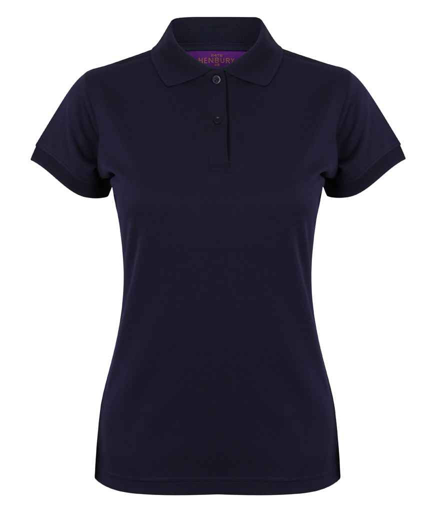 Henbury Ladies Coolplus Wicking Pique Polo Shirt in Oxford Navy by Henbury — Custom branded clothing by Print Press, featuring premium embroidery produced in our specialist print lab in the UK.