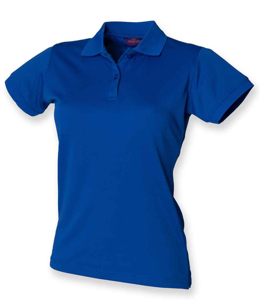 Henbury Ladies Coolplus Wicking Pique Polo Shirt in Royal Blue by Henbury — Custom branded clothing by Print Press, featuring premium embroidery produced in our specialist print lab in the UK.