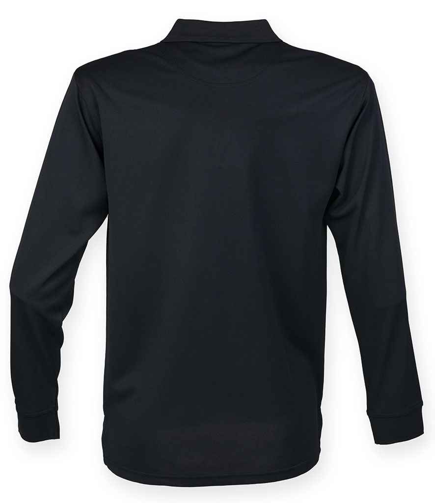 Henbury Unisex Long Sleeve Coolplus Pique Polo Shirt in by Henbury — Custom branded clothing by Print Press, featuring premium embroidery produced in our specialist print lab in the UK.