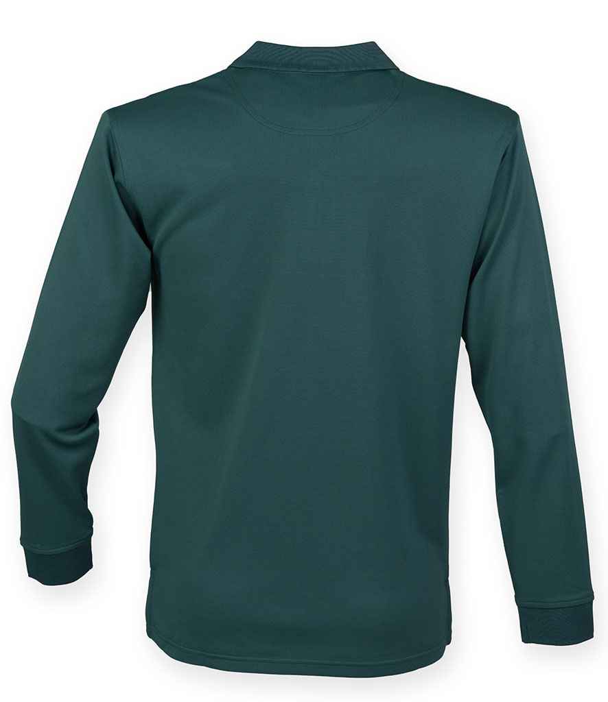 Henbury Unisex Long Sleeve Coolplus Pique Polo Shirt in by Henbury — Custom branded clothing by Print Press, featuring premium embroidery produced in our specialist print lab in the UK.